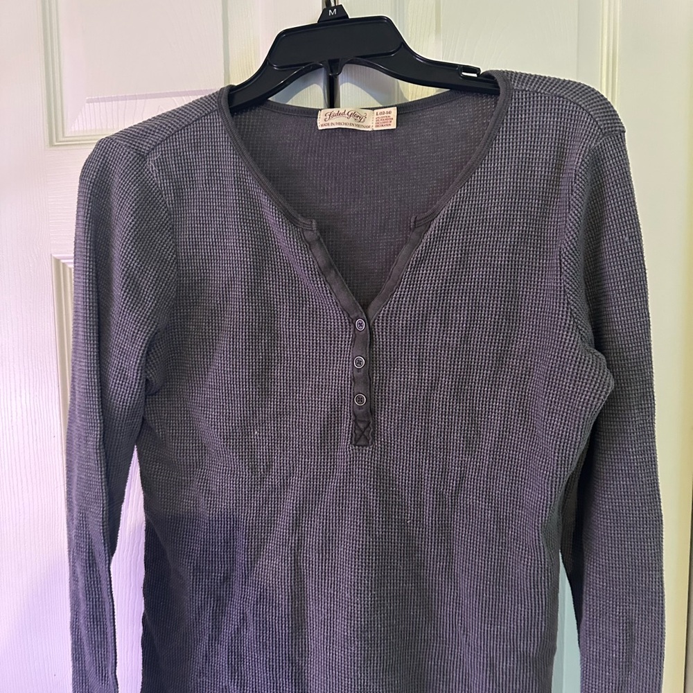 Eddie Bauer Gray Women's Henley Top